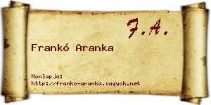 Frankó Aranka névjegykártya