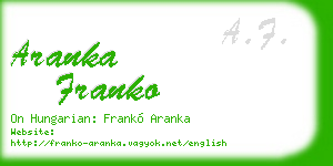 aranka franko business card